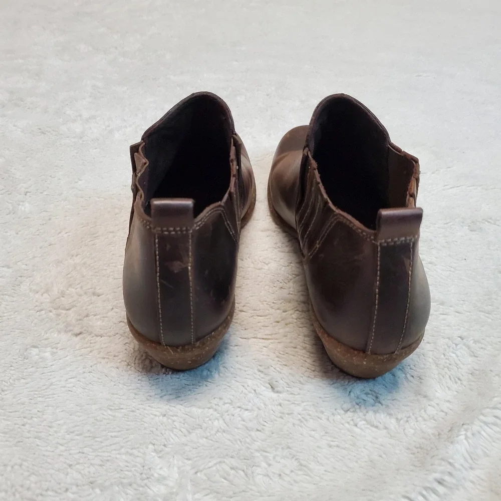 Clarks Brown Leather Jade Festival Boho Classic‎ Classic Preppy Ankle Boots 8